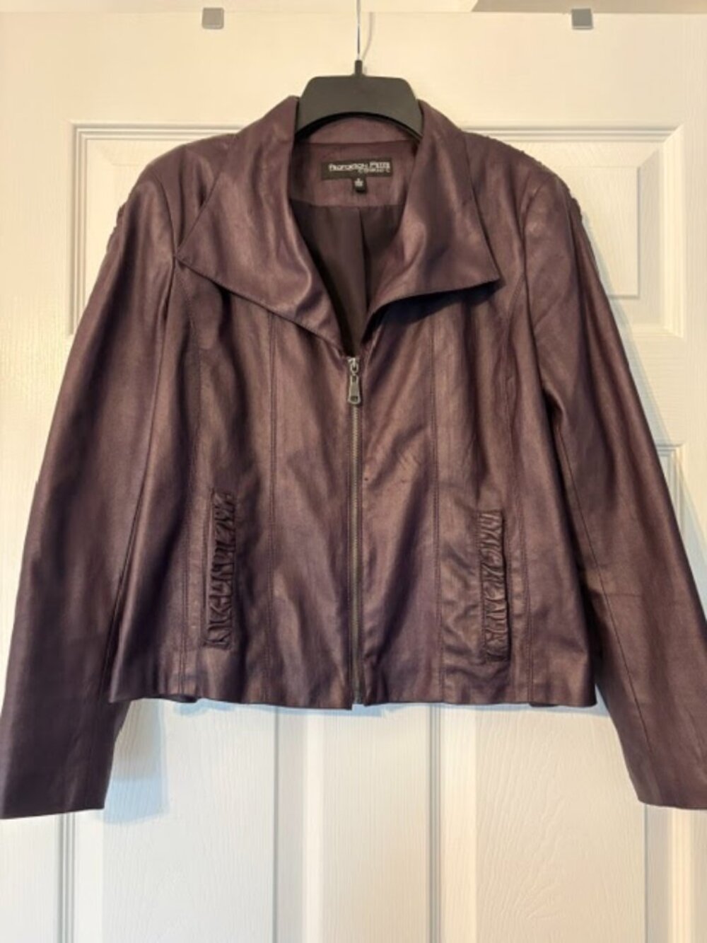 Proportion Petite Conrad C burgundy jacket, vegan leather size 2